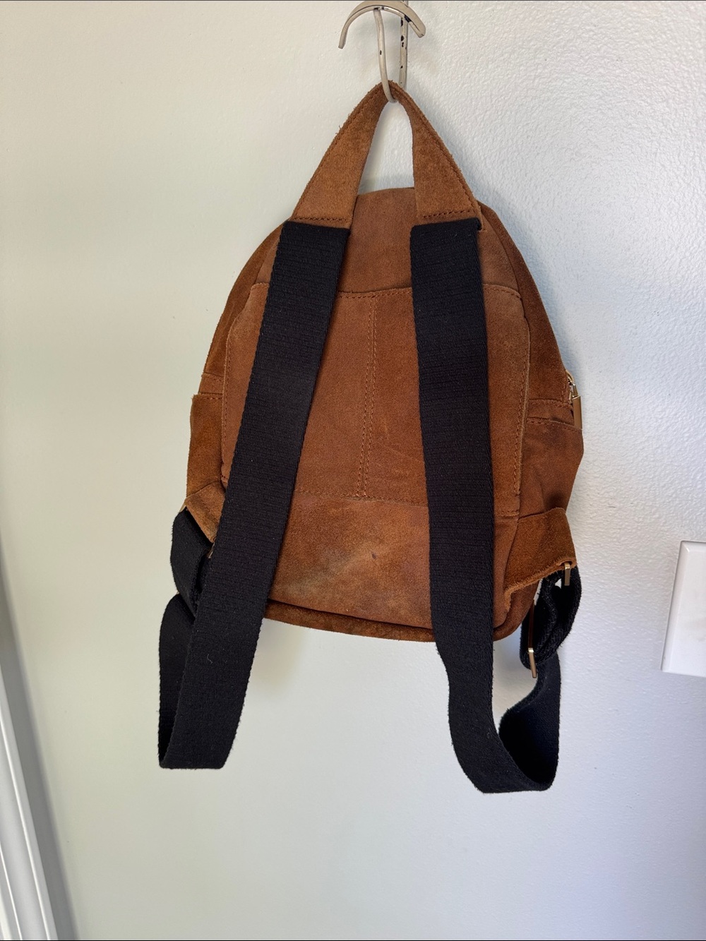 Hammitt Hunter Med Brown Suede Backpack with Gold Studs - Picture 3 of 9